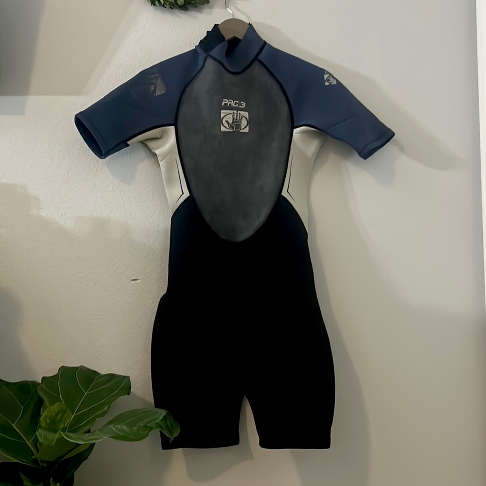 pro 3 body glove surfer multi-purpose spring shorty wetsuit blue gray black - Picture 1 of 16